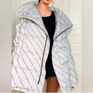 Balenciaga All Over Logo Unisex Puffer Jacket Medium Authentic